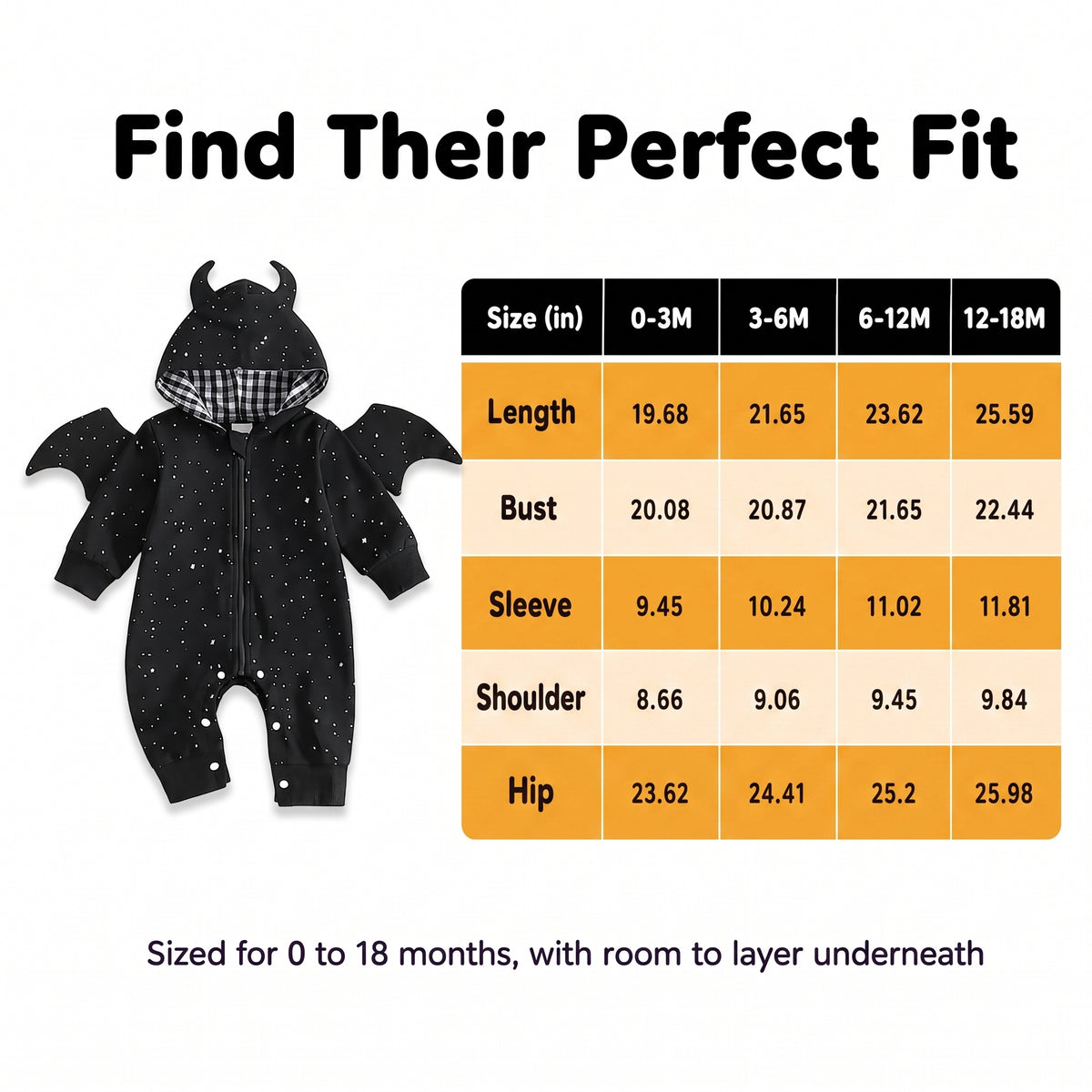 Baby Bat Costume with Horns and Wings