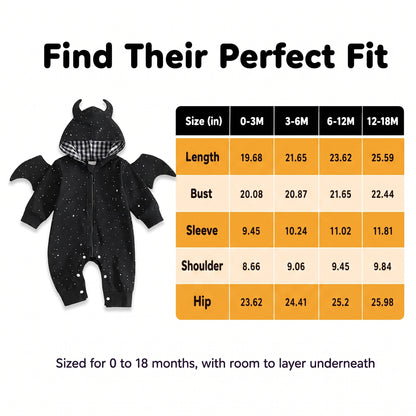 Baby Bat Costume with Horns and Wings