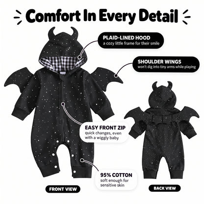 Baby Bat Costume with Horns and Wings